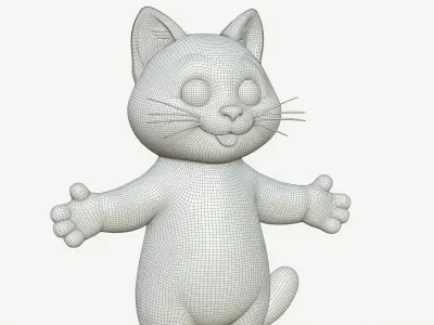 High-Quality Realistic Cute Cartoon Cat 3D model