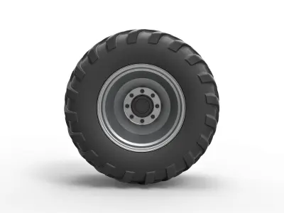Rear wheel from Pulling tractor 3 3D model