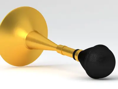 Vintage Vehicle Horn Gold 03 3D model