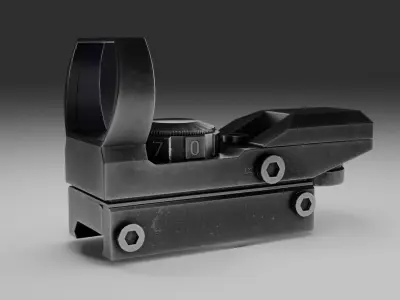 Reflex Optic Reddot Sight Low-poly 3D model