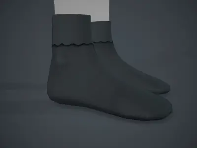 Black Socks Style 1 Low-poly 3D model