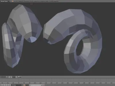 curled Ram horns 3D model