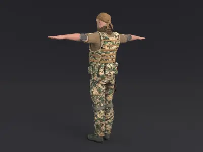 Soldier Rigged Low-poly 3D model