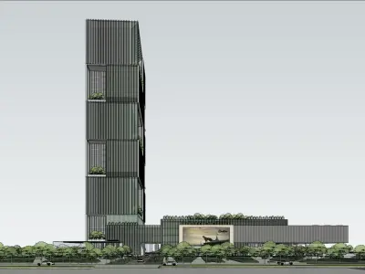 SU model of modern comprehensive commercial office building 3D model