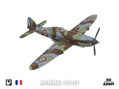 Arsenal VG-33 French warbird - STL files for 3D printing  3D print model