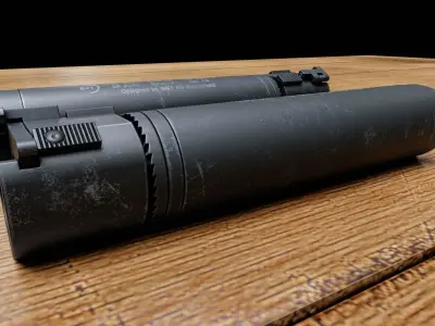 Rotex V suppressor Low-poly 3D model