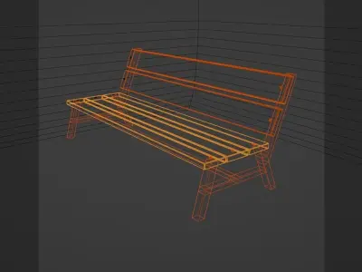 LOW POLY BENCH park Free low-poly 3D model