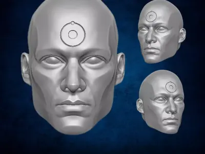 Doctor Manhattan FanArt head 3D printable For Action Figures 3D print model