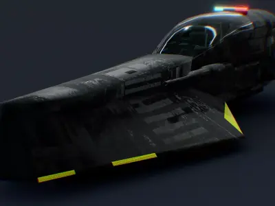 Futuristic Sci-Fi Police Airplane Space Ship 3D model
