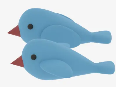 Cartoon Cute Bird 3D model