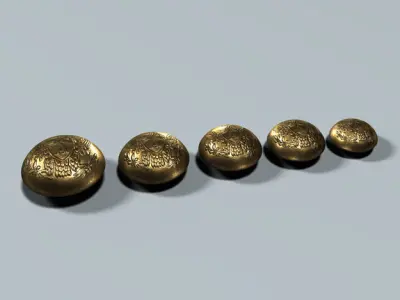 Civil War - Union Artillery Button V01 3D model