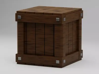Low Poly Wooden Crate 3D model