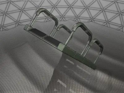 Sci-Fi Stairs - 27 - Green Version Low-poly 3D model