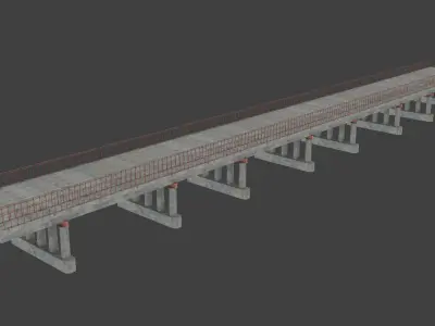 concrete bridge blocks 3D model