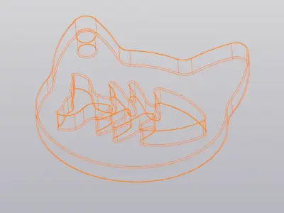 Cat and fish skeleton Keychain Free 3D print model