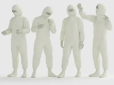 Hazmat Suit - Biohazard Protection Suit Low-poly 3D model