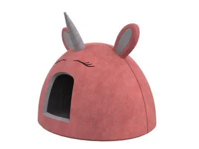 Unicorn Meow Hut Cat Hut Cat Tent Cozy Red 3D model
