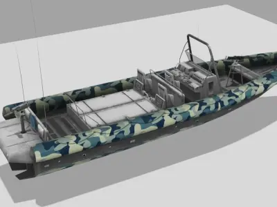 Military Patrolling Boat Low-poly 3D model