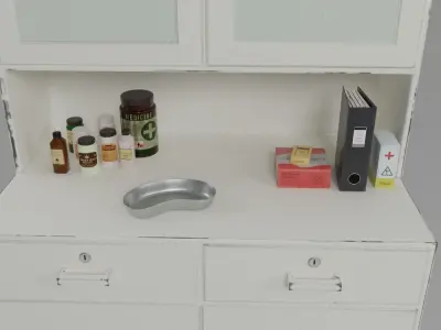 Hospital Cabinet - Low Poly Low-poly 3D model