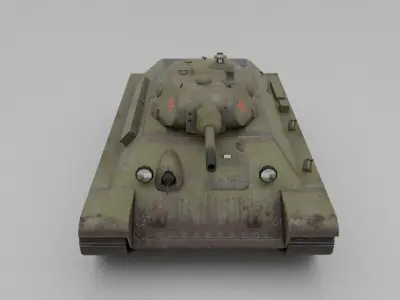  T34-76 1940 Medium Tank Low-poly 3D model
