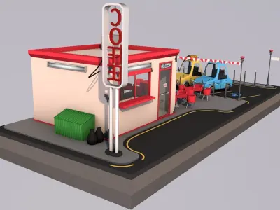 Cafe building 3D model