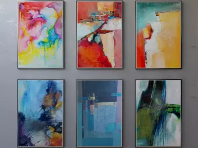 Collection of paintings abstract art part 12 3D model