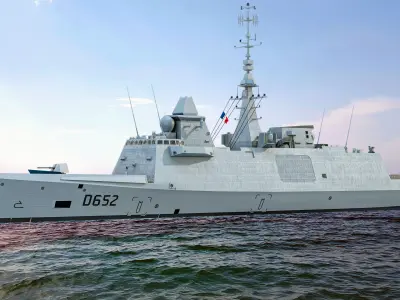 FREMM Aquitaine Class Frigate PBR Low-poly 3D model