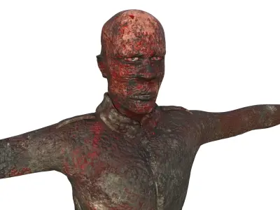 Bad Corpse Torn Soldier Gore Man Low-poly 3D model