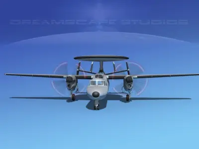 Grumman E-2C Hawkeye Bare Metal 3D model