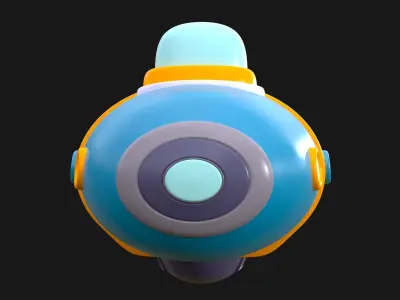 Cartoon ship Low-poly 3D model