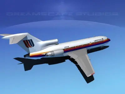 Boeing 727-100 United Airlines 3 3D model