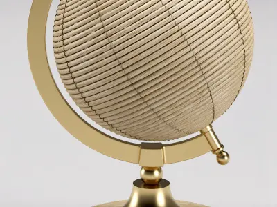 Rattan globe decorative object Free 3D model