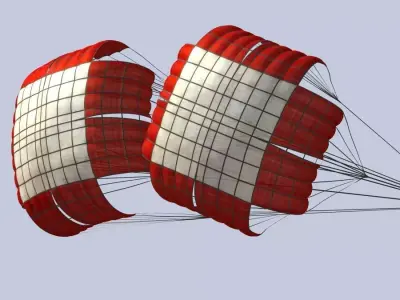 Braking parachute Low-poly 3D model