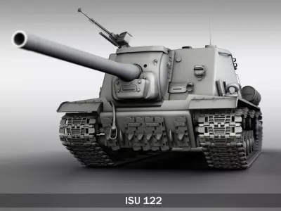 ISU-122 - Soviet heavy self-propelled gun  3D model