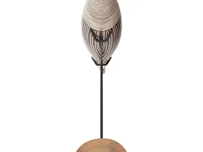 Fish wooden painted decoration for interiors 3D model