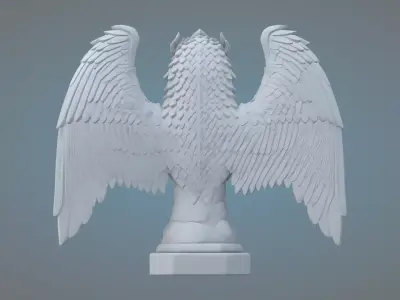 High-Detail Hard Surface Eagle Sculpture PM-51 3D print model