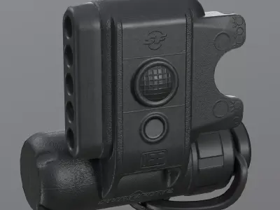 Surefire style helmet light Low-poly 3D model