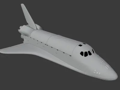 Space Shuttle Launch System with SRBs and External Tank Low-poly 3D model