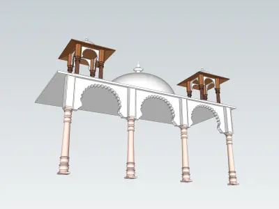 indian jodhpuri stone arch 3d modal 3D model