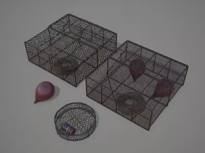 Crab and Lobster Traps - PBR and Game Ready Low-poly 3D model