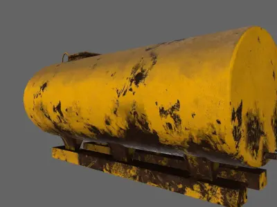 tanker rusty metal plate Low-poly 3D model