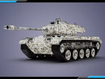 M41 Walker Bulldog Winter theme Low-poly 3D model