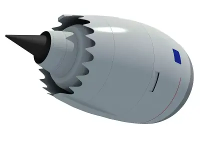 Jet Turbofan Engine 3D model