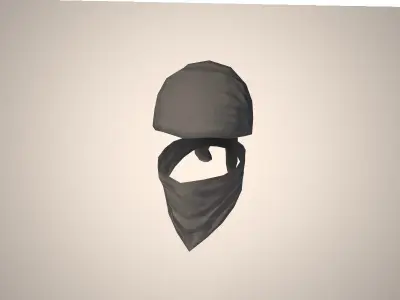 Bandana terrorist character mercenary Low-poly 3D model