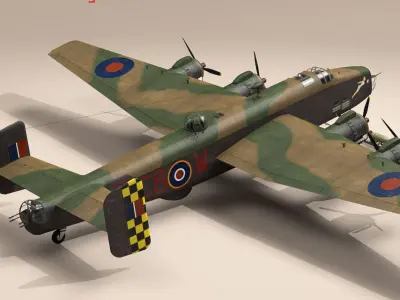 Handley page halifax MK3 RAF 3D model