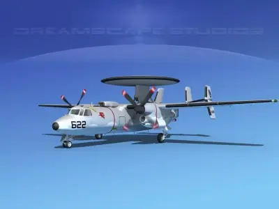 Grumman E-2C Hawkeye V02 3D model