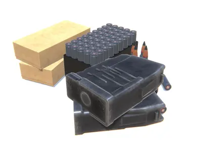 9x39 Ammo Pack Low-poly 3D model