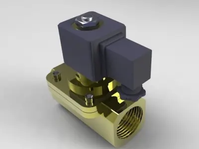 Solenoid Valve Free 3D model
