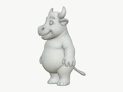 High-Quality Stylized Cartoon Bull 3D model