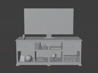 Tv Console Free 3D model